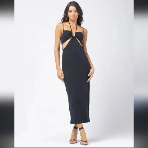 l*space Dresses & Skirts - L*Space Naomi Ribbed Cutout Dress Black sz Large